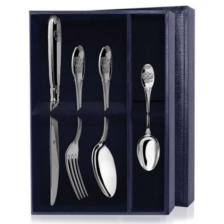 СЕРЕБРЯНЫЙ СТОЛОВЫЙ НАБОР "ЕДИНСТВО" (4 ПРЕДМЕТА) – АРГЕНТА