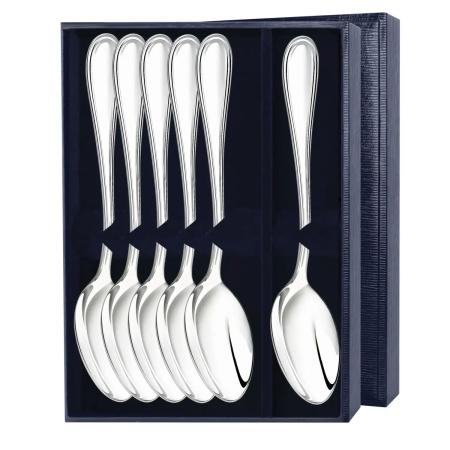 СЕРЕБРЯНЫЙ СТОЛОВЫЙ НАБОР "КАПЕЛЬКА" (6 СТОЛОВЫХ ЛОЖЕК) – АРГЕНТА