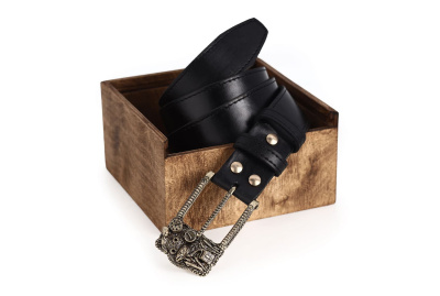 КОЖАНЫЙ РЕМЕНЬ "РЫБАЛКА" ЧЕРНЫЙ