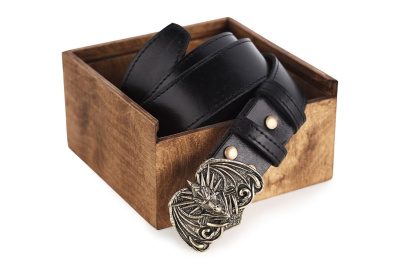 КОЖАНЫЙ РЕМЕНЬ "ДРАКОН" ЧЕРНЫЙ