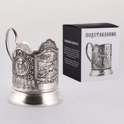 ПОДСТАКАННИК "ТАНК Т-34" ПОСЕРЕБРЕННЫЙ – КОЛЬЧУГИНСКИЙ МЕЛЬХИОР