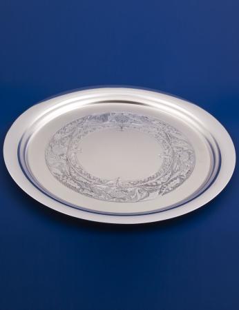 СЕРЕБРЯНЫЙ ПОДНОС "РИВЬЕРА" БЕЗ РУЧЕК – МСТЁРСКИЙ ЮВЕЛИР