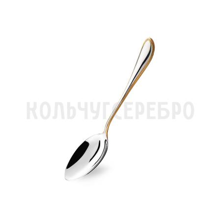 МЕЛЬХИОРОВАЯ ЧАЙНАЯ ЛОЖКА "КАПЕЛЬКА" С ПОЗОЛОТОЙ – КОЛЬЧУГИНСКИЙ МЕЛЬХИОР