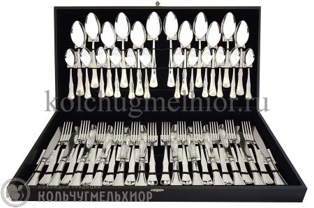 СЕРЕБРЯНЫЙ СТОЛОВЫЙ НАБОР "ОКЕАН" №14 (48 ПРЕДМЕТОВ) - МСТЕРСКИЙ ЮВЕЛИР