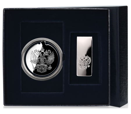 НАБОР СЕРЕБРЯНЫХ СУВЕНИРОВ "ГЕРБ" – АРГЕНТА