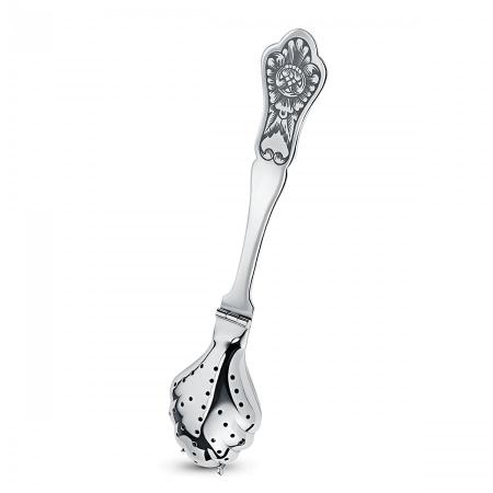 СЕРЕБРЯНАЯ ЛОЖКА ДЛЯ ЗАВАРКИ "ЧЕРНЕВОЙ" С ЧЕРНЕНИЕМ - СЕВЕРНАЯ ЧЕРНЬ