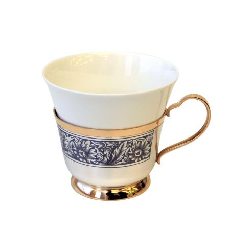 СЕРЕБРЯНАЯ ЧАЙНАЯ ЧАШКА С ЧЕРНЕНИЕМ И ПОЗОЛОТОЙ "40080078А06" – СЕВЕРНАЯ ЧЕРНЬ