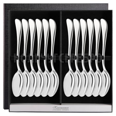 СЕРЕБРЯНЫЙ СТОЛОВЫЙ НАБОР "MODERN" (12 ЛОЖЕК) – SOKOLOV