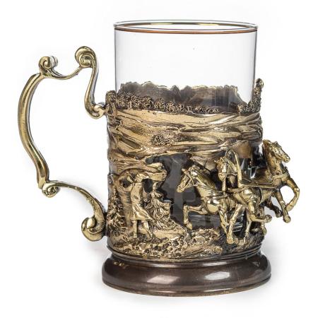 ПОДСТАКАННИК "РУССКАЯ ТРОЙКА 2" ЛАТУННЫЙ