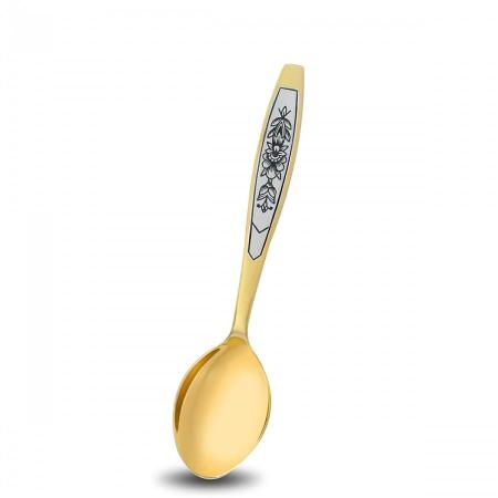 СЕРЕБРЯНАЯ ЧАЙНАЯ ЛОЖКА "АСТРА" ПОЗОЛОЧЕННАЯ - СЕВЕРНАЯ ЧЕРНЬ