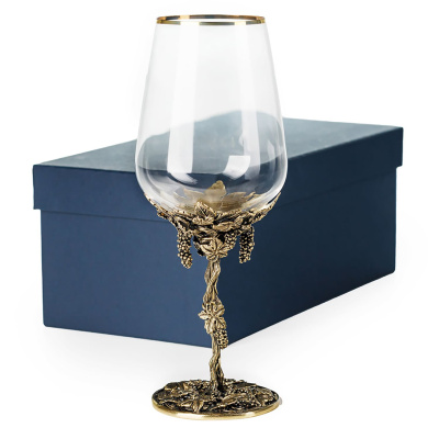 БОКАЛ ДЛЯ ВИНА "ВИНОГРАДНАЯ ЛОЗА" ЛАТУННЫЙ