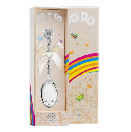 СЕРЕБРЯНАЯ ДЕТСКАЯ ЛОЖКА "СЕРДЦЕ С ЦВЕТАМИ" (ДО-ДО) – АРГЕНТА