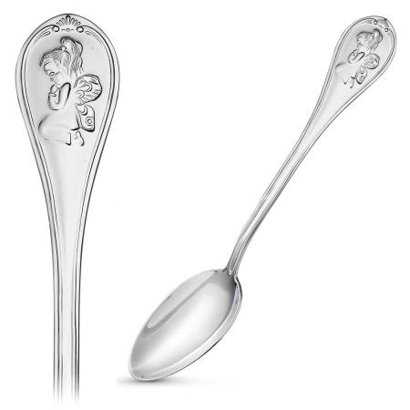 СЕРЕБРЯНАЯ ДЕТСКАЯ ЛОЖКА С АНГЕЛОМ-ХРАНИТЕЛЕМ "ДЕВОЧКА" 930349-17 – КРАСНАЯ ПРЕСНЯ