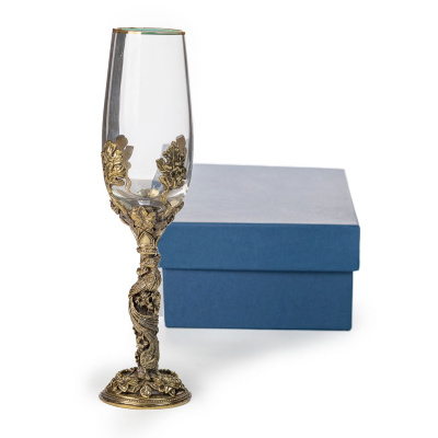 БОКАЛ ДЛЯ ШАМПАНСКОГО "ЖАР-ПТИЦА" ЛАТУННЫЙ