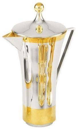 СЕРЕБРЯНЫЙ КОФЕЙНИК С  ПОЗОЛОТОЙ АРТ. 26529 – РУССКИЕ САМОЦВЕТЫ