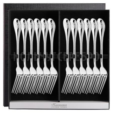 СЕРЕБРЯНЫЙ СТОЛОВЫЙ НАБОР "ОТЕЧЕСТВО" (12 ВИЛОК) – КРАСНАЯ ПРЕСНЯ