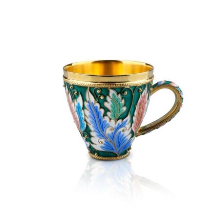 СЕРЕБРЯНАЯ ЧАЙНАЯ ЧАШКА 27434 - РУССКИЕ САМОЦВЕТЫ