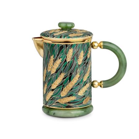 СЕРЕБРЯНЫЙ КОФЕЙНИК "КОЛОСЬЯ"  АРТ. 27951 – РУССКИЕ САМОЦВЕТЫ