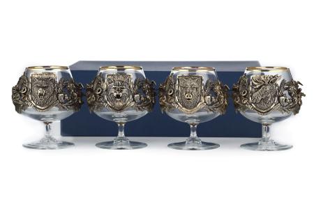 БОКАЛ ДЛЯ КОНЬЯКА "РУССКИЙ ЛЕС - МЕДВЕДЬ, ЛОСЬ, КАБАН, РЫСЬ" CLASSIC 