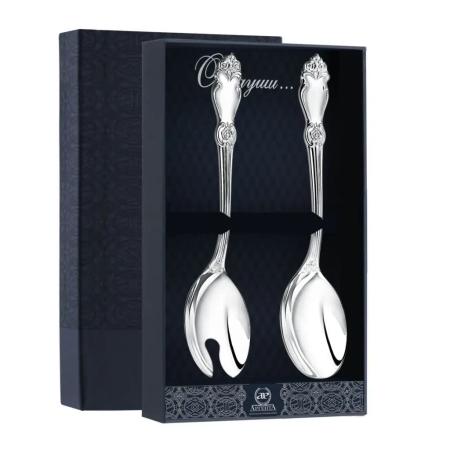 СЕРЕБРЯНЫЙ НАБОР ДЛЯ САЛАТА "СЕРЕБРЯНАЯ РОЗА" (2 ПРЕДМЕТА) – АРГЕНТА