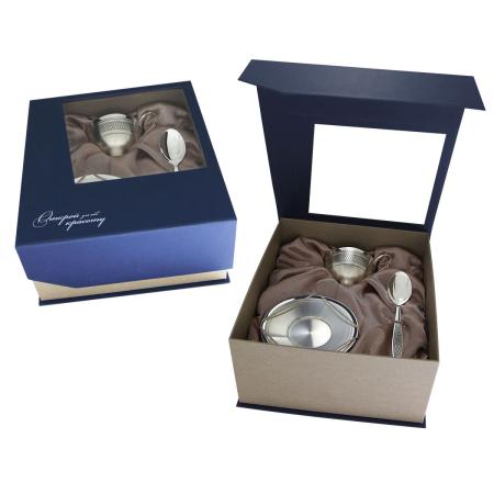 СЕРЕБРЯНЫЙ ЧАЙНЫЙ НАБОР "КЛАССИКА" (3 ПРЕДМЕТА) – СЕВЕРНАЯ ЧЕРНЬ