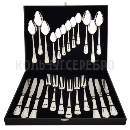 СЕРЕБРЯНЫЙ СТОЛОВЫЙ НАБОР "МОДЕРН" №16 (24 ПРЕДМЕТА) - МСТЕРСКИЙ ЮВЕЛИР
