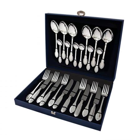 СЕРЕБРЯНЫЙ СТОЛОВЫЙ НАБОР "ЗАСТОЛЬНЫЙ" (24 ПРЕДМЕТА) - СЕВЕРНАЯ ЧЕРНЬ