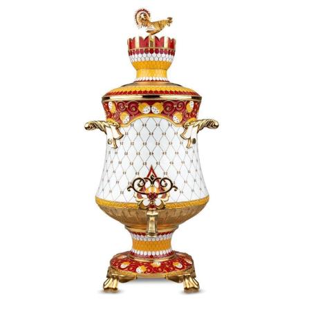 СЕРЕБРЯНЫЙ САМОВАР "ЗОЛОТОЙ ПЕТУШОК"  42742 – РУССКИЕ САМОЦВЕТЫ