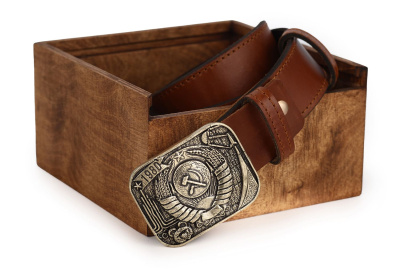 КОЖАНЫЙ РЕМЕНЬ "СССР" РЫЖИЙ