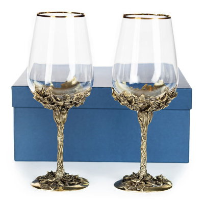 БОКАЛ ДЛЯ ВИНА "НАРЦИСС" ЛАТУННЫЙ 2 ШТ