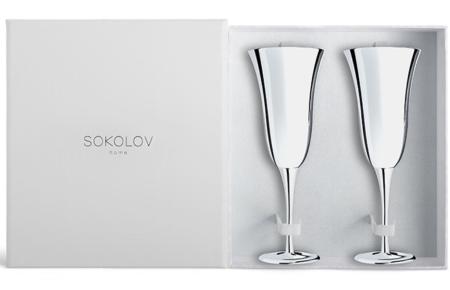 НАБОР СЕРЕБРЯНЫХ ФУЖЕРОВ (2 ШТУКИ) арт. 2301030003 – SOKOLOV