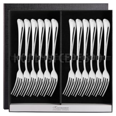 СЕРЕБРЯНЫЙ СТОЛОВЫЙ НАБОР "МОДЕРН" №16 (12 ВИЛОК) - МСТЕРСКИЙ ЮВЕЛИР
