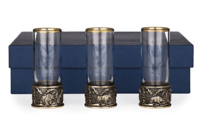 СТОПКА-ПАТРОН "ОХОТА " ЛАТУННАЯ 3 ШТ