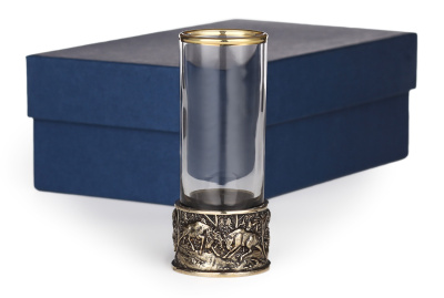 СТОПКА-ПАТРОН "ОХОТА ЛОСЬ" ЛАТУННАЯ