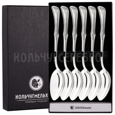 СТОЛОВЫЙ НАБОР ИЗ МЕЛЬХИОРА "№11" С ЧЕРНЕНИЕМ (6 ЛОЖЕК) – МСТЕРСКИЙ ЮВЕЛИР