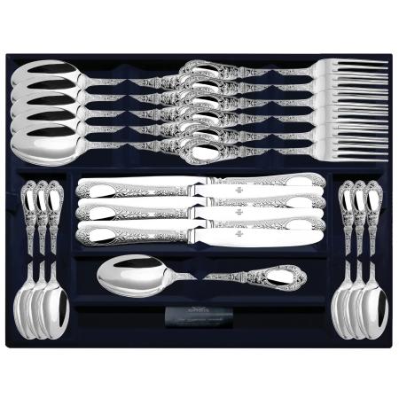 СЕРЕБРЯНЫЙ СТОЛОВЫЙ НАБОР "ФАМИЛЬНЫЙ" (24 ПРЕДМЕТА) – АРГЕНТА