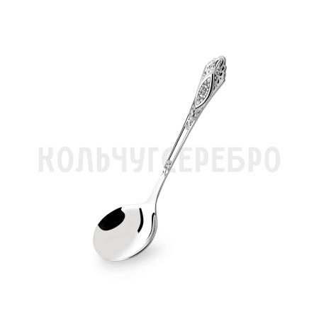 СЕРЕБРЯНАЯ ЛОЖКА ДЛЯ ВАРЕНЬЯ "РЕЛЬЕФНЫЙ" С ЧЕРНЕНИЕМ  - СЕВЕРНАЯ ЧЕРНЬ