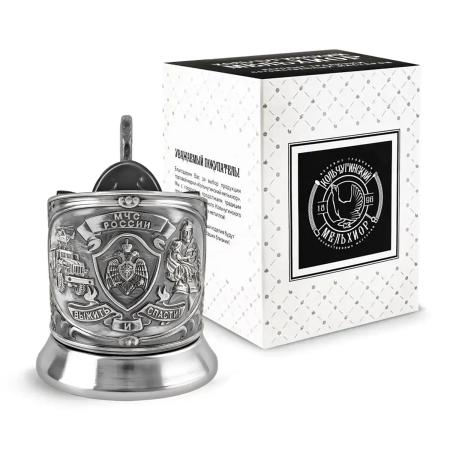 ПОДСТАКАННИК "МЧС"  НИКЕЛИРОВАННЫЙ – КОЛЬЧУГИНСКИЙ МЕЛЬХИОР ПОДСТАКАННИК "МЧС"  НИКЕЛИРОВАННЫЙ – КОЛЬЧУГИНСКИЙ МЕЛЬХИОР