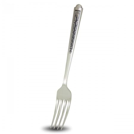 СЕРЕБРЯНАЯ СТОЛОВАЯ ВИЛКА "АЛЕКСАНДРИЯ" С ЧЕРНЕНИЕМ  - СЕВЕРНАЯ ЧЕРНЬ