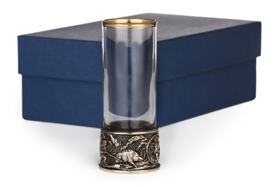 СТОПКА-ПАТРОН "ОХОТА КАБАН" ЛАТУННАЯ