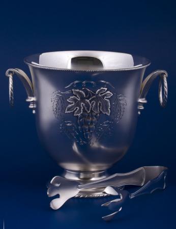 СЕРЕБРЯНОЕ ВЕДРО ДЛЯ ЛЬДА "ВИНОГРАДНАЯ ЛОЗА" – МСТЁРСКИЙ ЮВЕЛИР