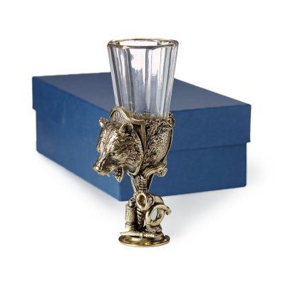 ЛАФИТНИК ТРОФЕЙНЫЙ РОССИЯ "МЕДВЕДЬ" ЛАТУННЫЙ