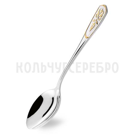 СТОЛОВАЯ ЛОЖКА ИЗ МЕЛЬХИОРА "ВИЗИРЬ" С ПОЗОЛОТОЙ – КОЛЬЧУГИНСКИЙ МЕЛЬХИОР