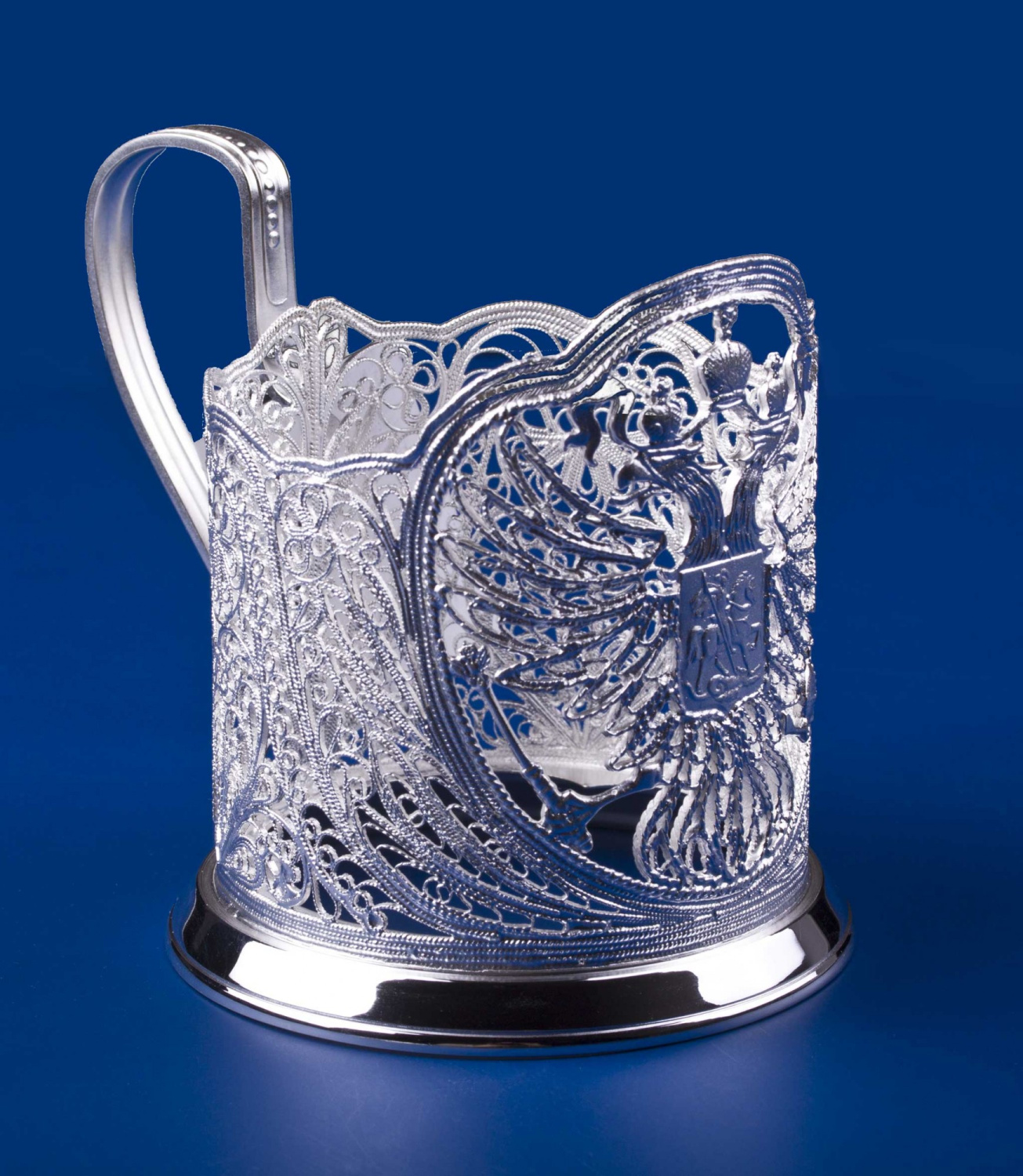 СЕРЕБРЯНЫЙ ПОДСТАКАННИК "РУСЬ" – МСТЁРСКИЙ ЮВЕЛИР