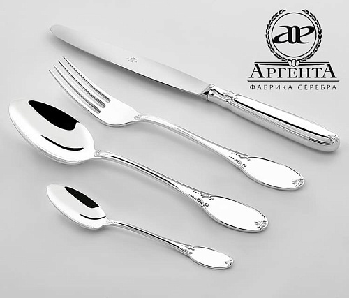 Серебряные столовые приборы купить в Москве "Гладкая"