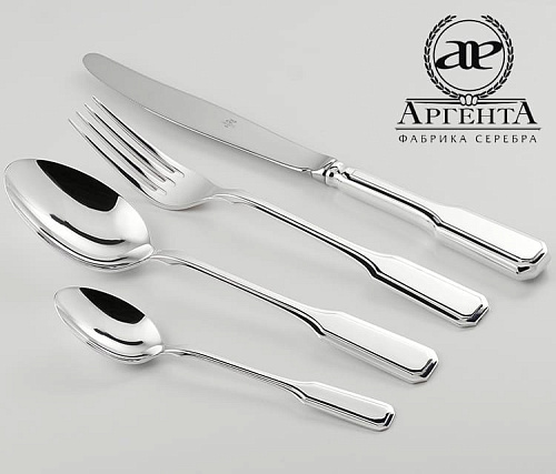 Серебряные столовые приборы купить в Москве "Русская"