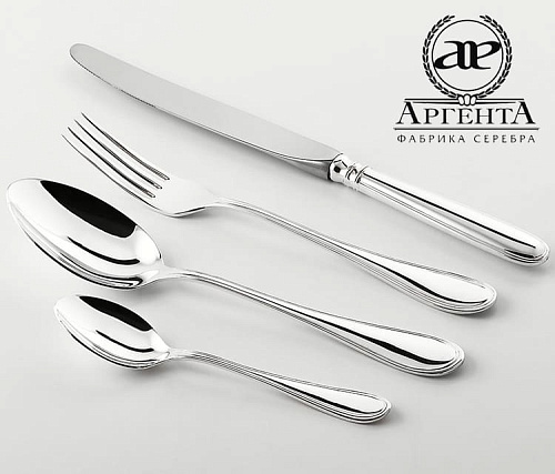 Серебряные столовые приборы купить в Москве "Капелька"