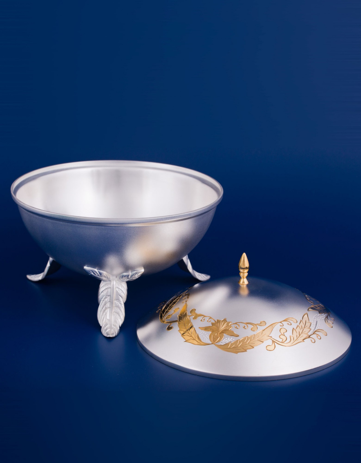 СЕРЕБРЯНАЯ ВАЗА ДЛЯ МЕДА №23 "ВЕРСАЛЬ" С ПОЗОЛОТОЙ – МСТЁРСКИЙ ЮВЕЛИР