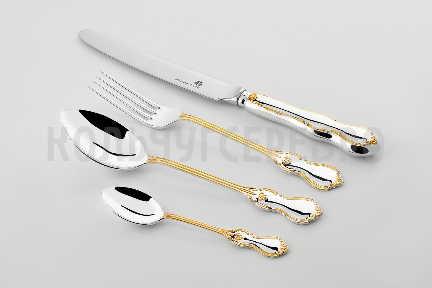 СЕРЕБРЯНЫЙ СТОЛОВЫЙ НАБОР "ВЕНЗЕЛЬ" С ПОЗОЛОТОЙ (24 ПРЕДМЕТА) – КРАСНАЯ ПРЕСНЯ СЕРЕБРЯНЫЙ СТОЛОВЫЙ НАБОР "ВЕНЗЕЛЬ" С ПОЗОЛОТОЙ (24 ПРЕДМЕТА) – КРАСНАЯ ПРЕСНЯ