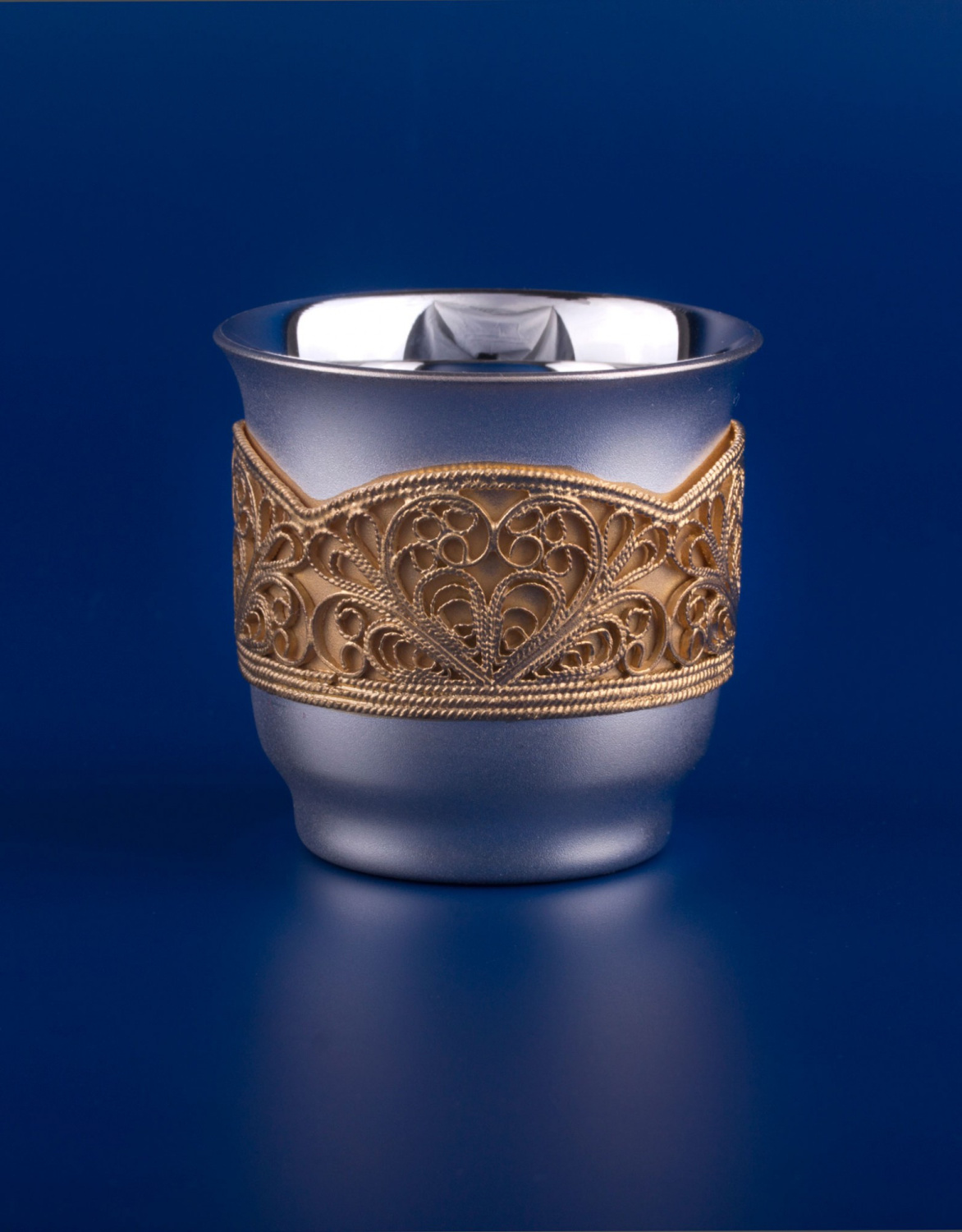 СЕРЕБРЯНАЯ СТОПКА "ГУСАР" С ПОЗОЛОТОЙ (1 ШТУКА) – МСТЁРСКИЙ ЮВЕЛИР